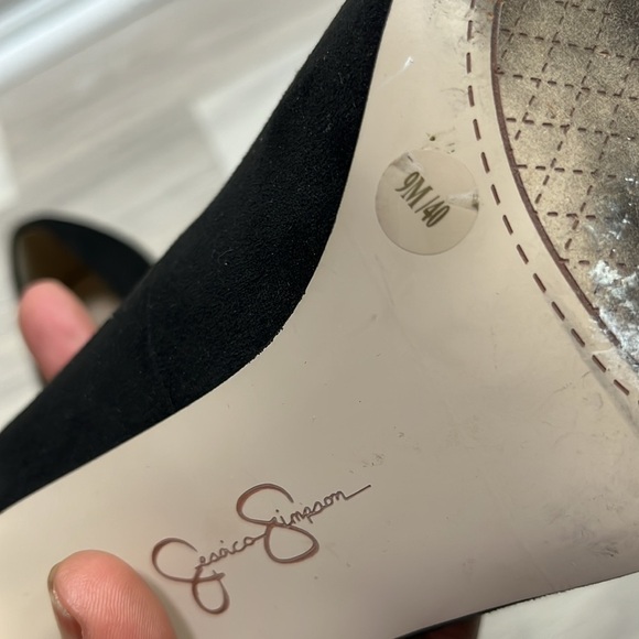 Jessica Simpson Kivela Pump Elegant Black Womens Heels Slip On Pointed Toe Sz 9M - Picture 4 of 13